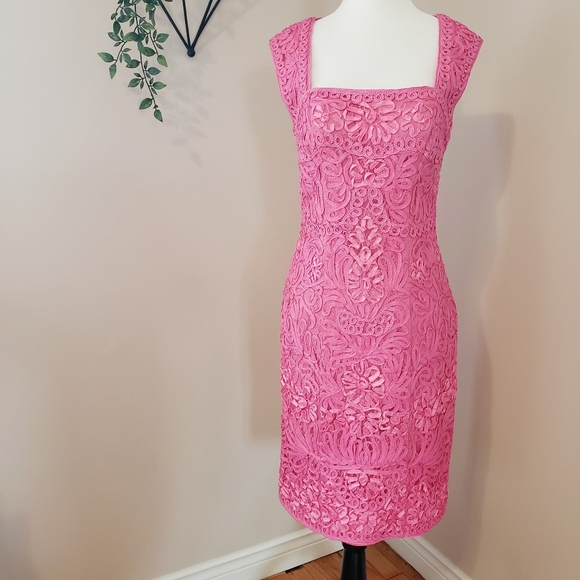 SUE WONG | GORGEOUS APPLIQUE COCKTAIL DRESS pink - Picture 11 of 16